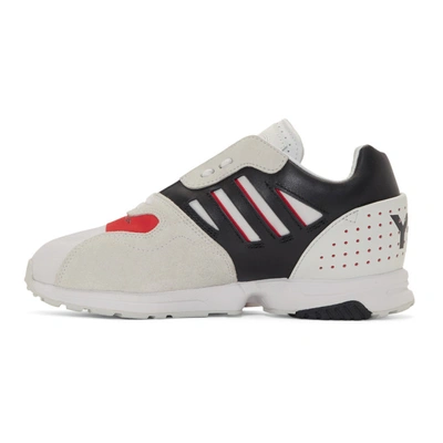 Shop Y-3 White And Black Zx Run Sneakers In Whtblkred