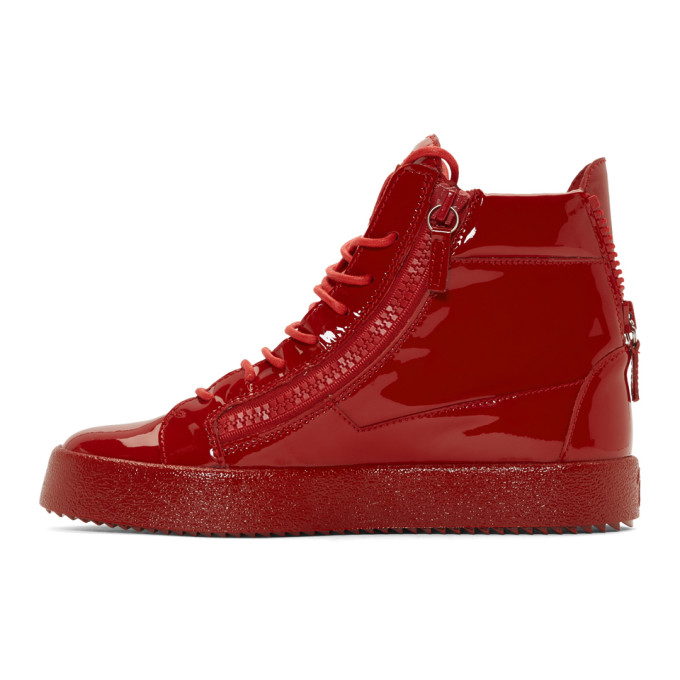 Giuseppe Zanotti Red Patent May London High-top Sneakers | ModeSens