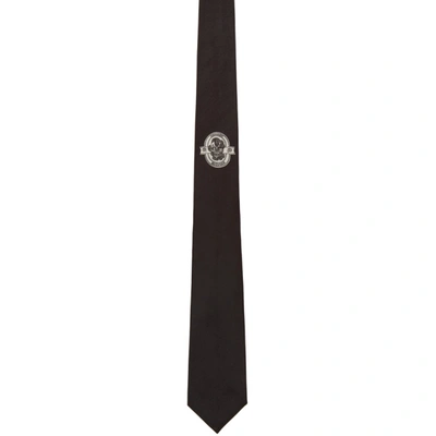 Shop Alexander Mcqueen Black Silk Logo Tie In 1078 Blkivo