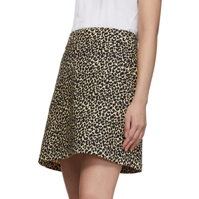 Shop Apc A.p.c. Beige And Black Leopard Shanya Miniskirt In Baa Beige