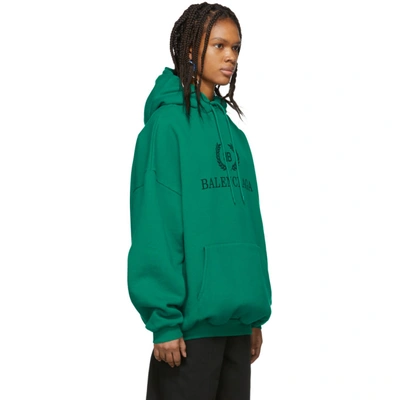 Shop Balenciaga Green Bb Hoodie In 3068 Mint