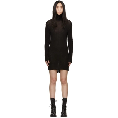 Shop Ann Demeulemeester Black Rib Knit Prosper Turtleneck