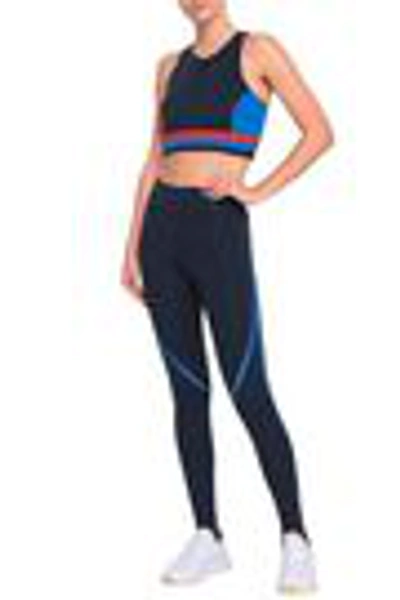 Shop Purity Active Printed Tech-jersey Stirrup Leggings In Navy