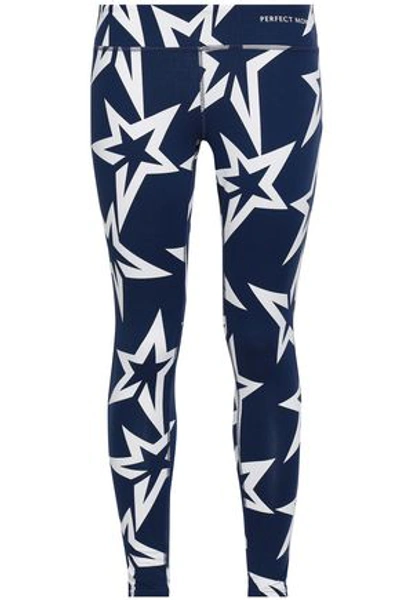 Shop Perfect Moment Woman Printed Stretch Leggings Navy