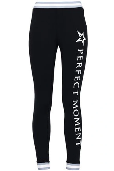 Shop Perfect Moment Woman Cropped Printed Stretch Leggings Black