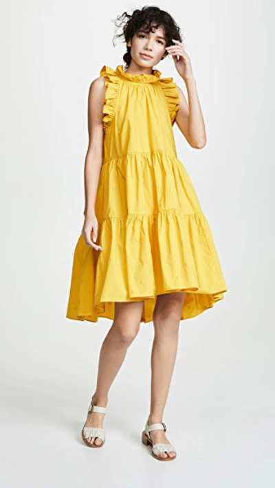 Shop Ulla Johnson Tamsin Dress In Chartreuse