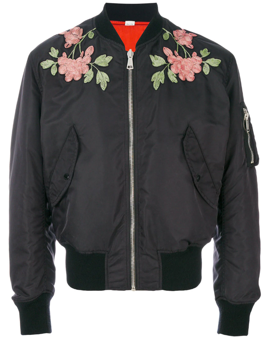 gucci floral leather jacket