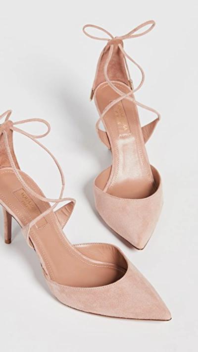 Shop Aquazzura Very Matilde 85mm Pumps In Powder Pink