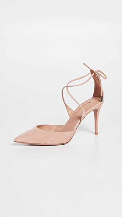 Shop Aquazzura Very Matilde 85mm Pumps In Powder Pink