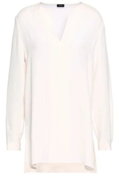Shop Joseph Washed-silk Tunic In Off-white