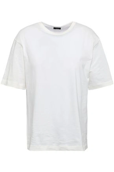 Shop Joseph Woman Cotton-jersey T-shirt Off-white