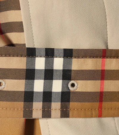 Shop Burberry Vintage Check Cotton Trench Coat In Beige