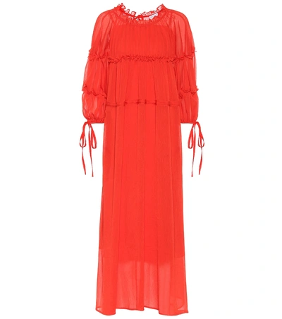 Shop Rejina Pyo Tia Organza Midi Dress In Red