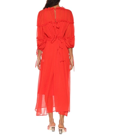 Shop Rejina Pyo Tia Organza Midi Dress In Red