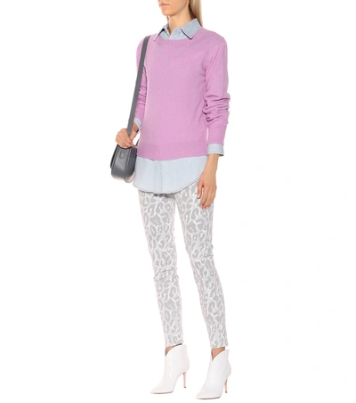 Shop Apc Lauren Wool And Cotton Sweater In Purple