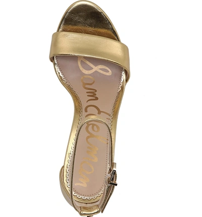 Shop Sam Edelman Yaro Ankle Strap Sandal In Bright Gold Leather