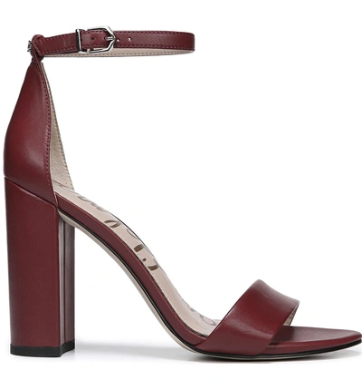 Shop Sam Edelman Yaro Ankle Strap Sandal In Dark Cherry Leather