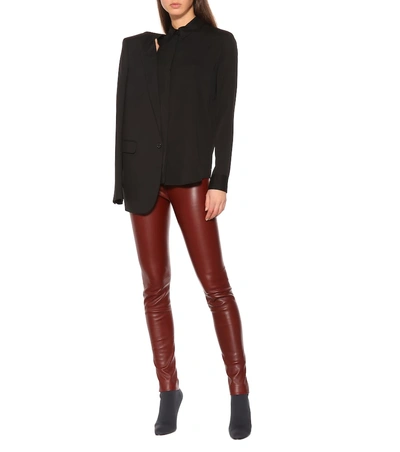 Shop The Row Moto Leather Leggings In Red