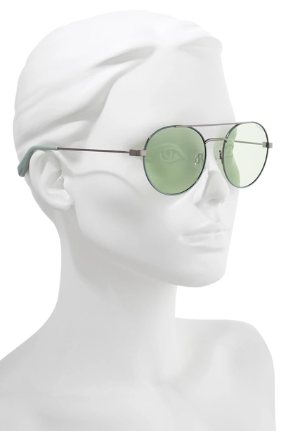 Shop Polaroid 55mm Polarized Round Aviator Sunglasses - Green/ Silver