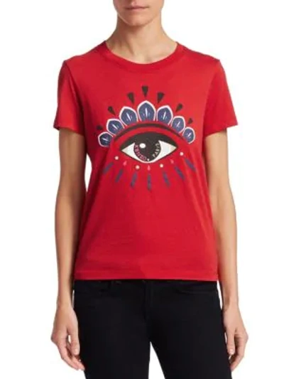 Shop Kenzo Eye Graphic Tee In Medium Red