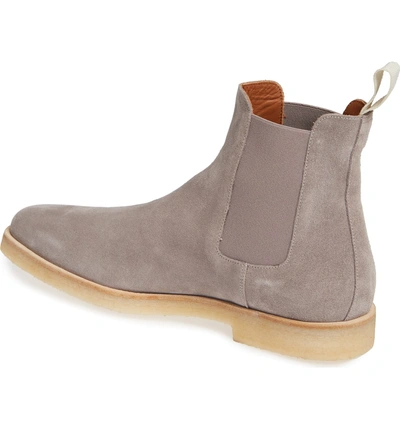 Shop Common Projects Chelsea Boot In Warm Grey Suede