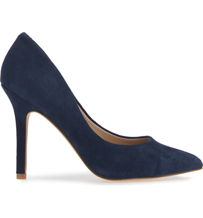 Shop Charles By Charles David Maxx Pointy Toe Pump In Deep Navy Suede
