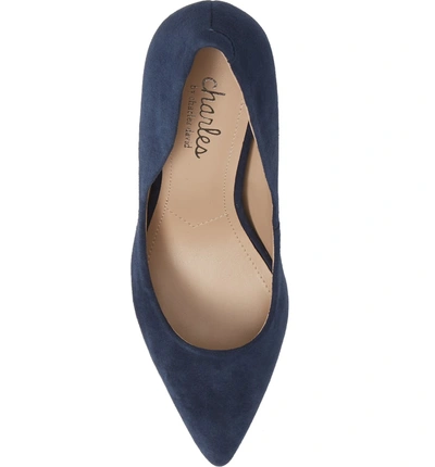 Shop Charles By Charles David Maxx Pointy Toe Pump In Deep Navy Suede