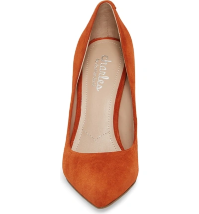 Shop Charles By Charles David Maxx Pointy Toe Pump In Orange Suede