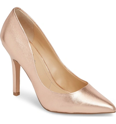 Shop Charles By Charles David Maxx Pointy Toe Pump In Rose Gold Leather