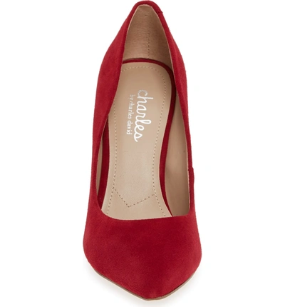Shop Charles By Charles David Maxx Pointy Toe Pump In Scarlet Suede