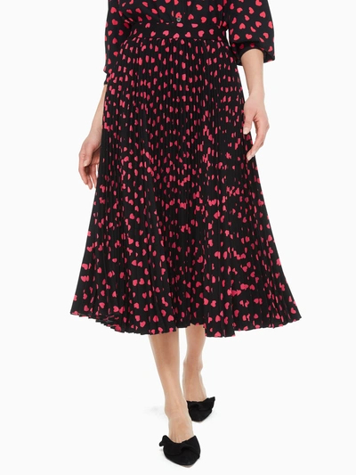 Shop Kate Spade Heartbeat Pleated Skirt In Black