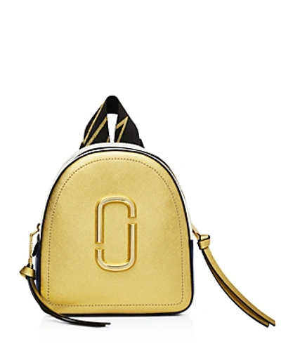 Shop Marc Jacobs Mini Pack Shot Color-block Backpack In Gold Multi/gold