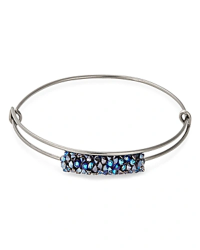 Shop Alex And Ani Midnight Fine Rocks Expandable Bracelet In Midnight Silver/blue