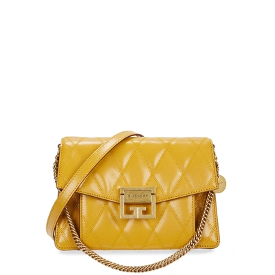 Shop Givenchy Gv3 Small Leather Shoulder Bag In Yellow