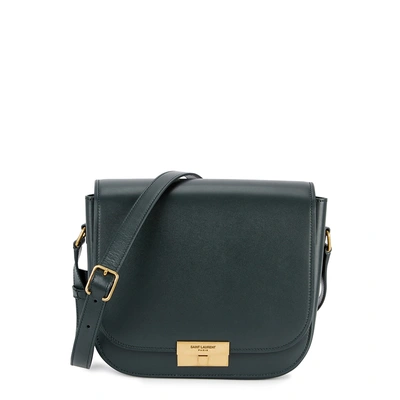Shop Saint Laurent Betty Charcoal Leather Shoulder Bag In Dark Green