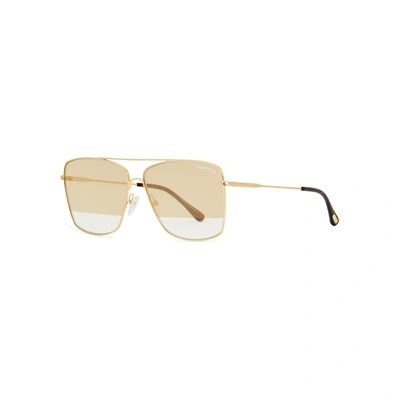 Shop Tom Ford Magnus Aviator-style Sunglasses In Gold