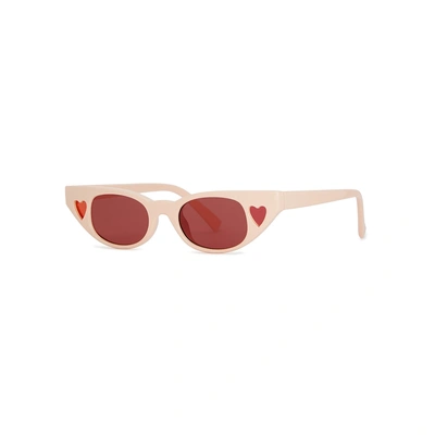 Shop Le Specs X Adam Selman Heartbreaker Cat-eye Sunglasses In Pink
