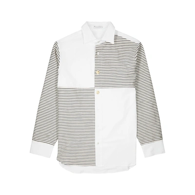 Shop Jw Anderson Off-white Panelled Cotton Shirt
