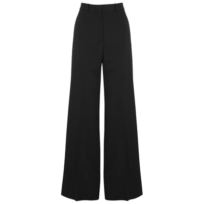Shop Stella Mccartney Black Wide-leg Wool Trousers