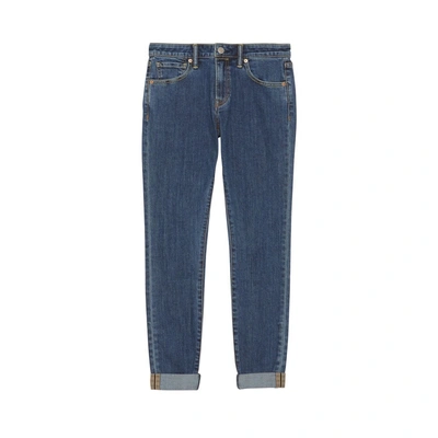 Shop Burberry Skinny Fit Japanese Denim Jeans In Blue