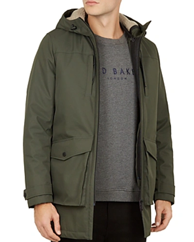 Shop Ted Baker Vinny Parka With Removable Gilet In Green