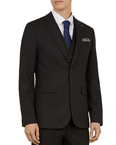 Shop Ted Baker Gorka Textured Semi-plain Regular Fit Jacket In Charcoal