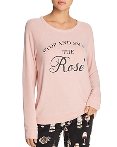 Shop Pj Salvage Stop And Smell The Rose Top In Blush