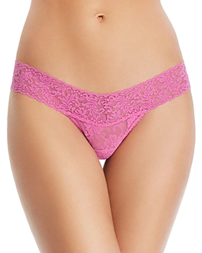 Shop Hanky Panky Low-rise Thong In Raspberry Ice