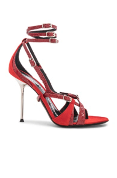 Shop Alexander Wang Kiely Embossed Sandal In Red