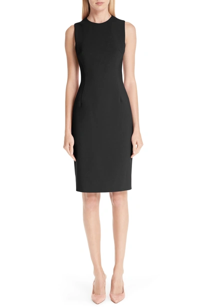 Shop Versace Stretch Cady Pencil Dress In Black