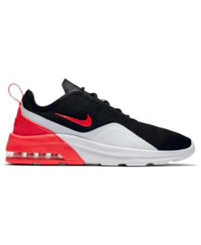 Shop Nike Men's Air Max Motion 2 Casual Sneakers From Finish Line In Black/red Orbit-white