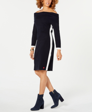 tommy hilfiger off the shoulder dress