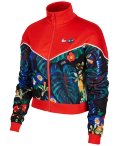 Shop Nike Sportswear Ultra-femme Printed Cropped Track Jacket In Light Crimson