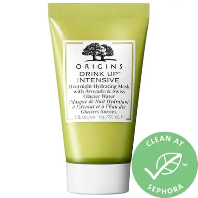 Shop Origins Mini Drink Up Intensive Overnight Hydrating Mask With Avocado & Swiss Glacier Water 1 oz/ 30 ml